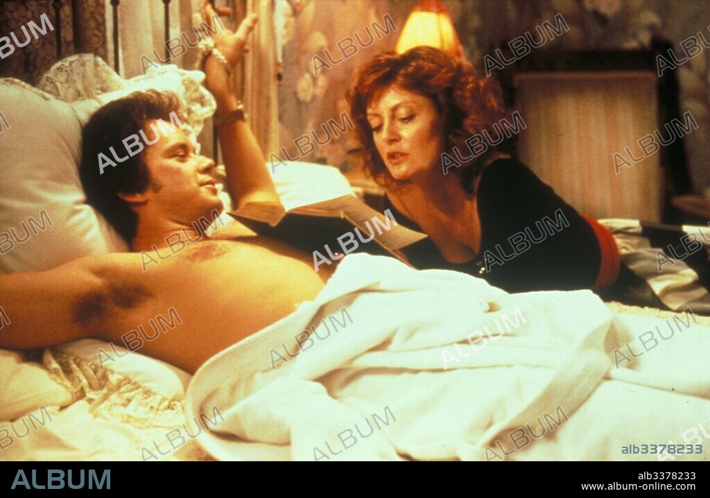 SUSAN SARANDON y TIM ROBBINS en LOS BÚFALOS DE DURHAM, 1988 (BULL DURHAM), dirigida por RON SHELTON. Copyright ORION PICTURES.