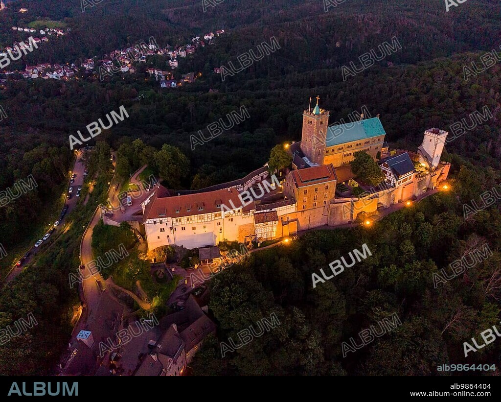Wartburg Castle is a castle in Thuringia, situated above the town of Eisenach at the north-western end of the Thuringian Forest, 411 m above sea level. It was founded around 1067 by Louis the Knight and has been a UNESCO World Heritage Site since 1999.