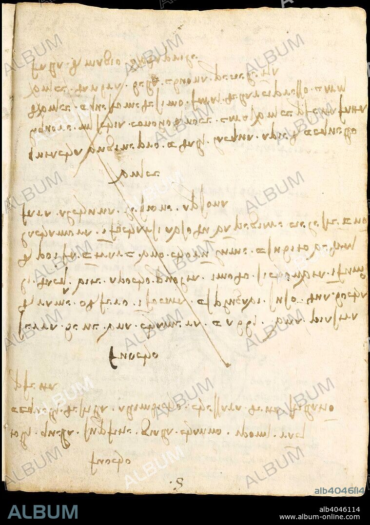 Leonardo Da Vinci,  Codex Forster I, 44 v. Victoria and Albert Museum, Londres.