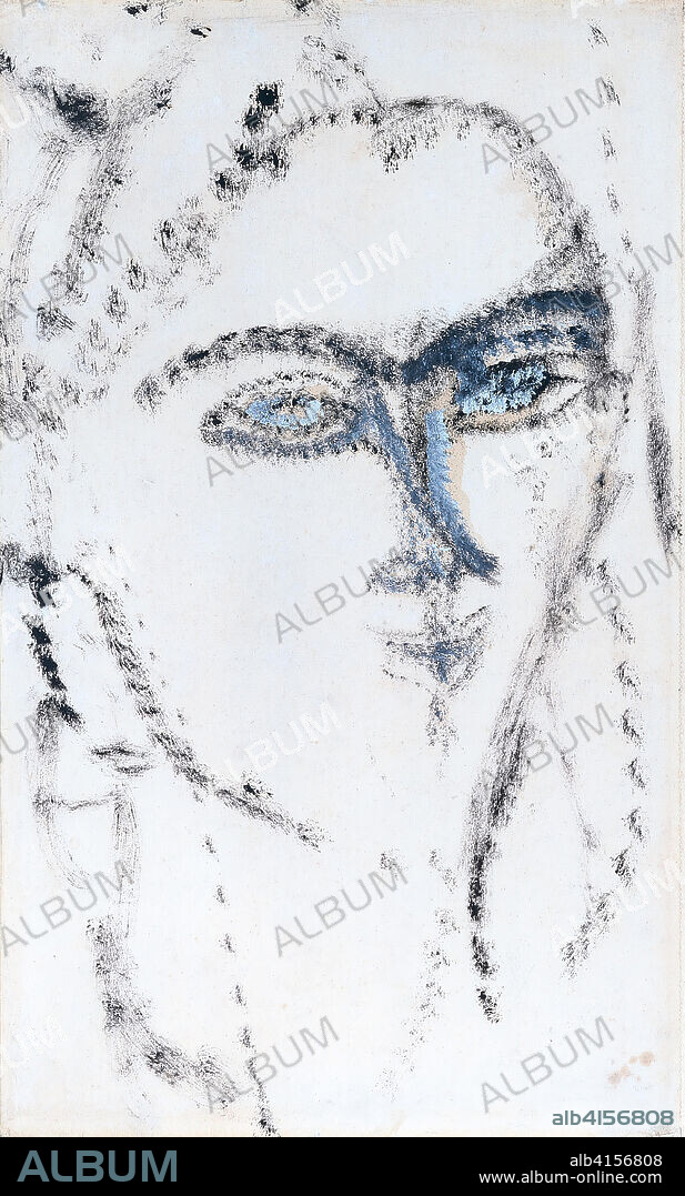 Amedeo Modigliani (Livorno, 1884-París, 1920). Cabeza de mujer. ¿Kiki? (1915). Óleo sobre papel. 43 x 26 cm.
