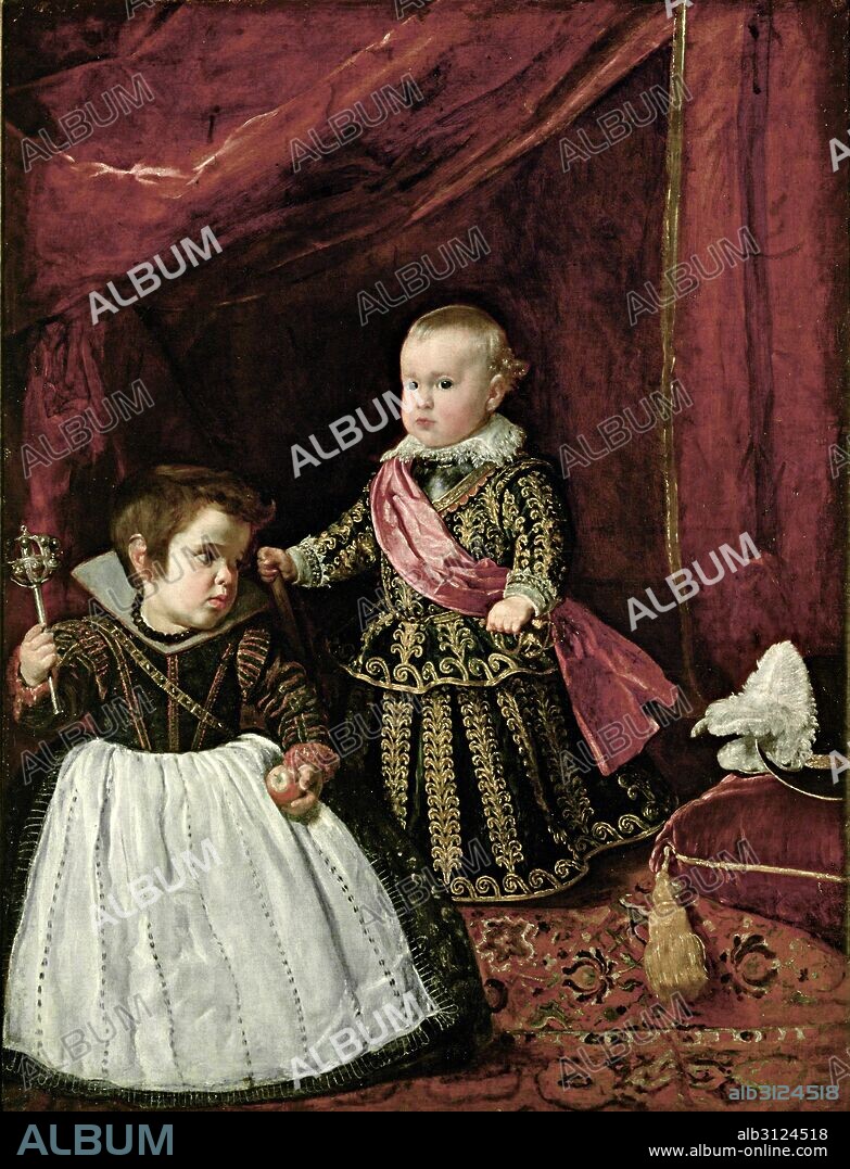 DIEGO VELÁZQUEZ. Diego Velazquez / 'El príncipe Baltasar Carlos y un enano', 1631, Óleo sobre lienzo, 128,a x 102 cm.