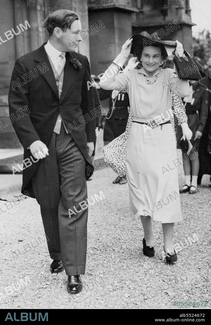 Sister Of England's Premier Duke Weds: The Duke of Norfolk seen with the Duchess of Gloucester at Arundel today, July 31, when wedding of the Duke's sister, Lady Rachel Howard to ***** clerk of the House of Lords, Mr. ***** Davidson, took place.Lady Rachel Howard, elder sister of the Duke of Norfolk, England's Premier Duke, was arrived to Mr. Colin Davidson, clerk of the House of Lords today, July 31. The ceremony took place at Arundel, Sussex seat of the Dukedom, in the church of St. Philip Neri. The Norfolk family is Roman Catholic.) March 17, 1939. (Photo by Associated Press Photo).