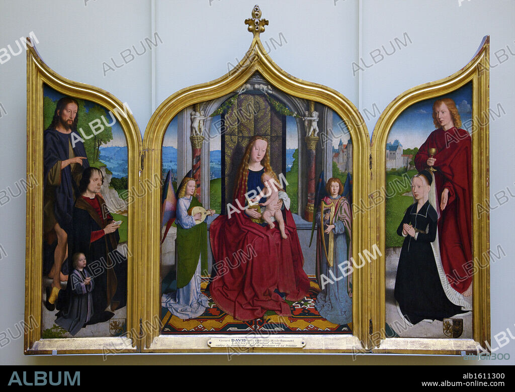 Triptych of Sedano Family by Gerard David, 1490-95, France, Paris, Musee du Louvre.