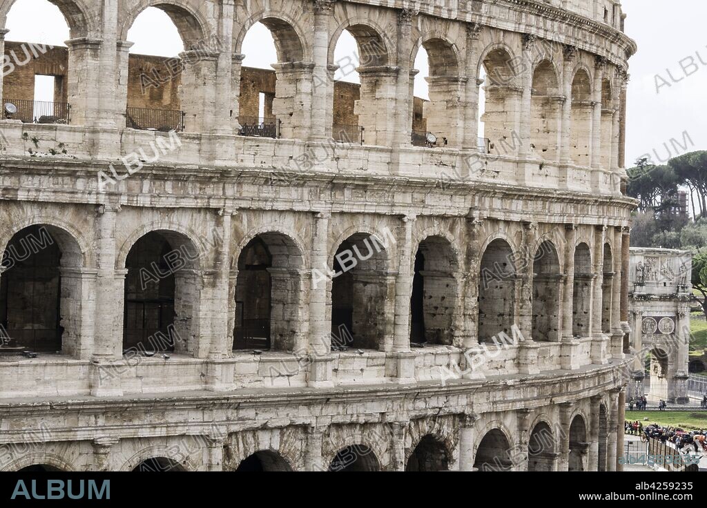 The Colosseum (70-80 AD) in Rome, Italy.