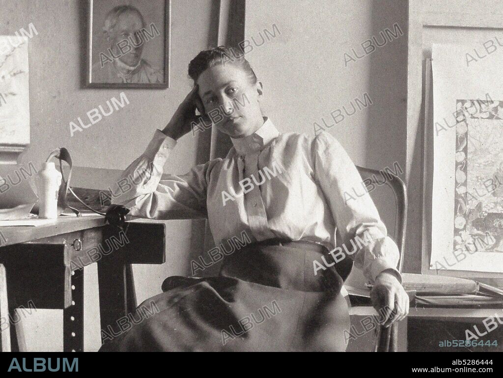 ANONYMOUS. Hilma af Klint in her studio at Hamngatan, Stockholm.