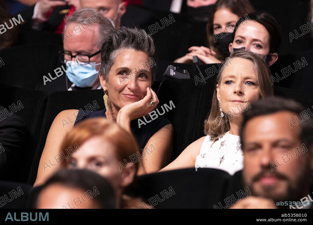 July 6, 2021: Jodie Foster (r) and Alexandra Hedison seen at the opening ceremony of the 74th Annual Cannes Film Festival at Palais des Festivals in Cannes, France, on 06 July 2021. Photo: (Credit Image: © Alec Michael/ZUMA Wire).
