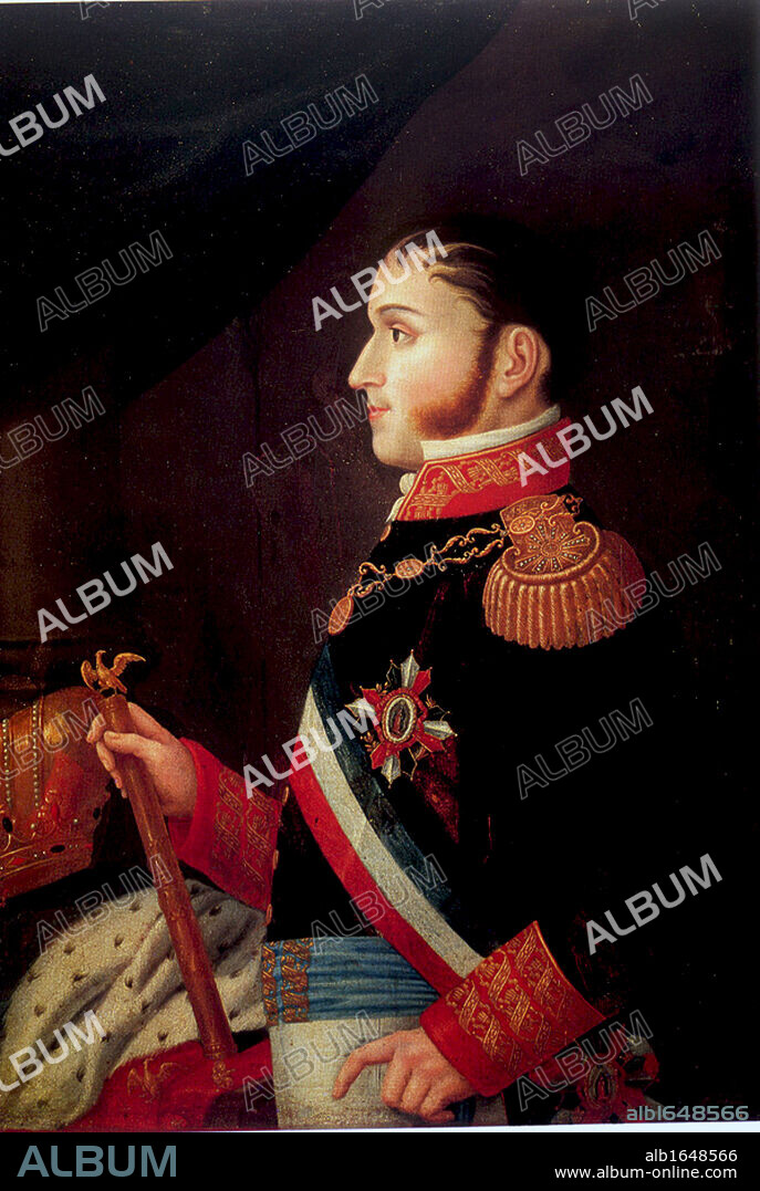 Augustin de Iturbide (1783-1824) also known as Agustin I, Constitutional Emperor of Mexico 1822-1823.by Jimenez Codinach (1750-1821).