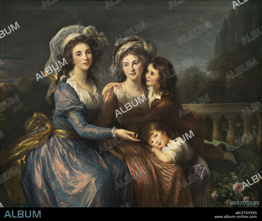 ELISABETH-LOUISE VIGÉE LE BRUN. The Marquise de Pezay, and the Marquise de Rougé with Her Sons Alexis and Adrien. Dated: 1787. Dimensions: overall: 123.4 x 155.9 cm (48 9/16 x 61 3/8 in.)  framed: 177.8 x 203.2 x 19.1 cm (70 x 80 x 7 1/2 in.). Medium: oil on canvas.