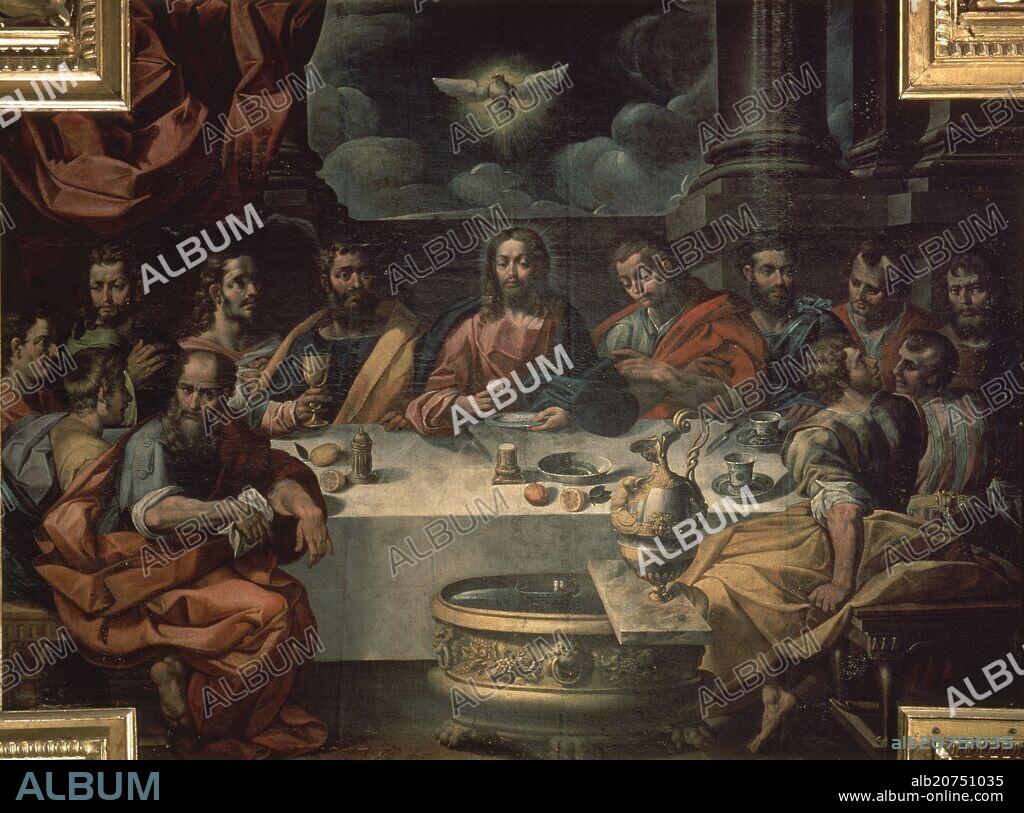 PABLO DE CÉSPEDES. CENA SACRAMENTAL-PINTURA S XVI-ULTIMA CENA.