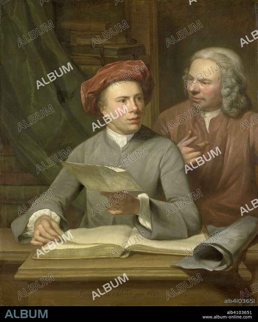 JULIUS HENRICUS QUINKHARD. Self Portrait. Standing beside the Artist is his Father and Teacher Jan Maurits Quinkhard (1688-1772). Dating: 1757. Measurements: h 100 cm × w 84 cm; d 9 cm.