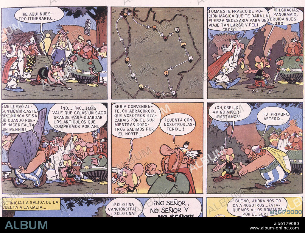 ALBERT UDERZO (1927-2020). PAGINA DE UN COMIC DE ASTERIX Y OBELIX.