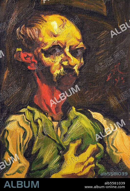 LUDWIG MEIDNER. Meidner, Ludwig; Maler, Graphiker und Schriftsteller; Bernstadt (Schlesien). 18.4.1884 - Darmstadt 14.5.1966. "Mein Nachtgesicht", 1913. Öl auf Leinwand, 66,7 × 48,9 cm. The Marvin and Janet Fishman Collection.