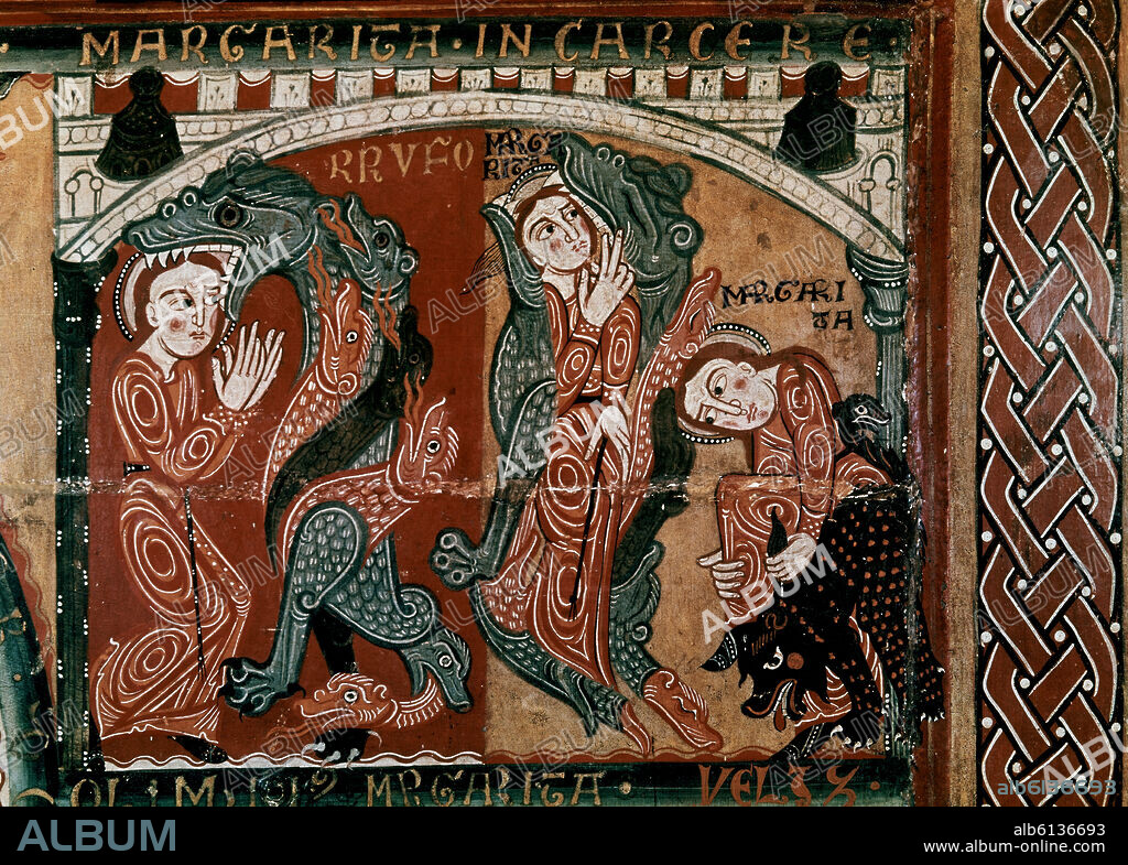 FRONTAL DE STA MARGARITA DE SESCORTS-DET-SANTA CON EL DRAGON-S XII-.