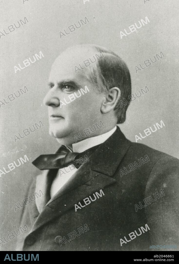 William McKinley (born William McKinley, Jr, 29 January 1843 - 14 September 1901) was the 25th President of the United States, serving from March 4, 1897, until his death, McKinley led the nation to victory in the Spanish-American War, raised protective tariffs to promote American industry, and maintained the nation on the gold standard in a rejection of inflationary proposals.