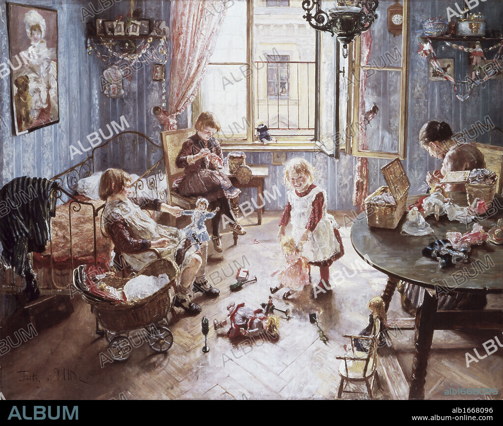 Nursery  Fritz Karl Hermann von Uhde (1848-1911 German).