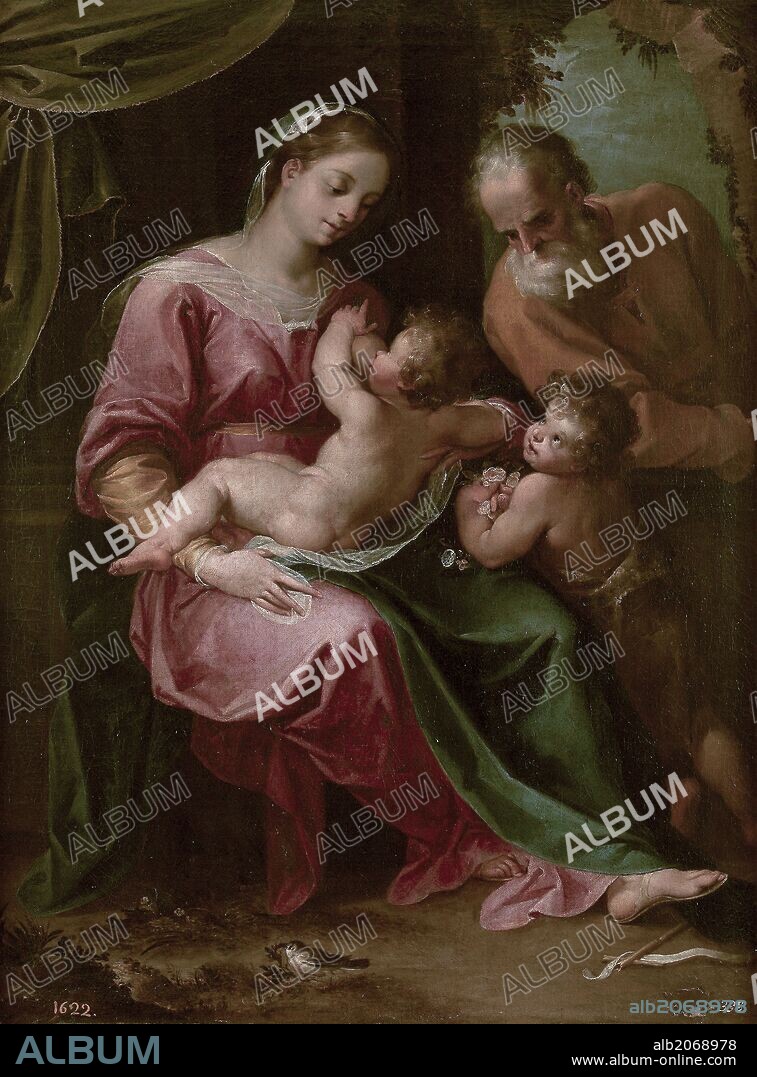 GIUSEPPE CESARI. Il cavaliere d' Arpino / 'La Sagrada Familia con San Juan', Hacia 1620, Escuela Italiana, Lienzo, 89 cm x 67 cm, P00556.