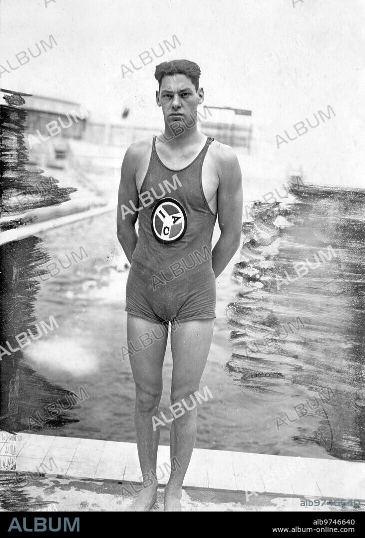 Paris, 1924 Olympics. Weissmuller Broke the Record for the 400 Meter Free Swim.