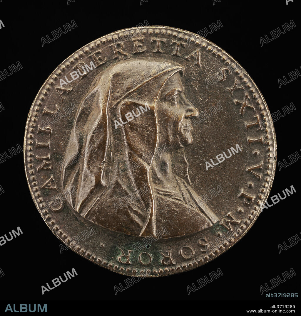 DOMENICO POGGINI. Camilla Peretti, died 1591, Sister of Pope Sixtus V [obverse]. Dated: 1590. Dimensions: overall (diameter): 4.71 cm (1 7/8 in.)  gross weight: 46.44 gr (0.102 lb.)  axis: 1:00. Medium: bronze.