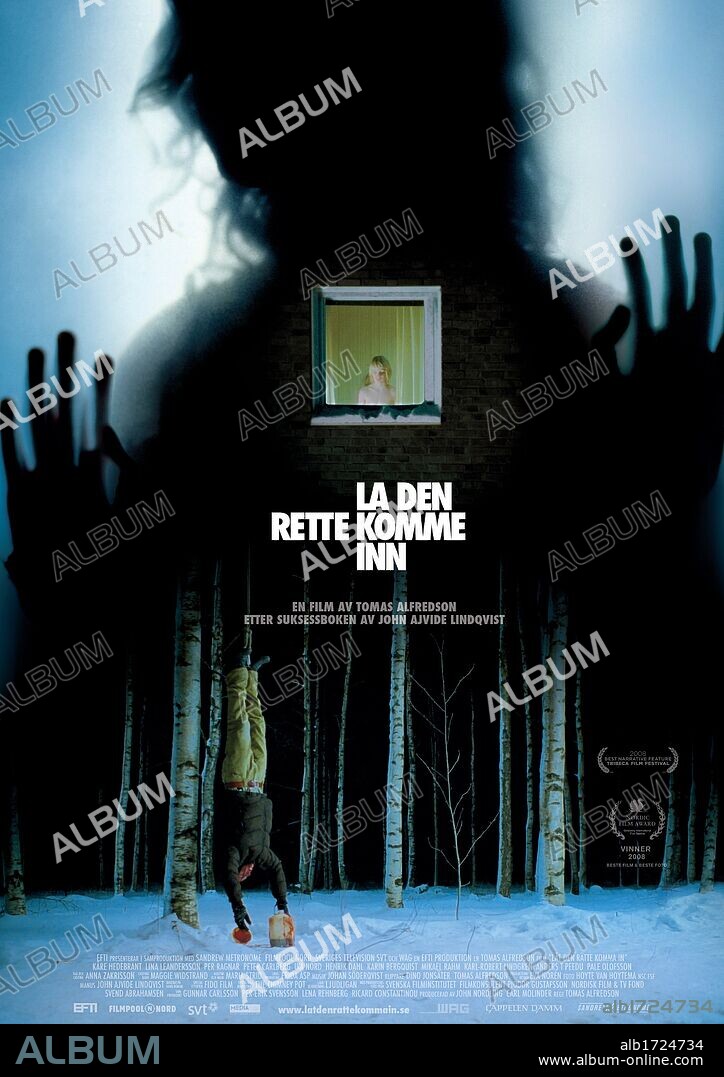 Poster de DEJAME ENTRAR, 2008 (LÅT DEN RÄTTE KOMMA IN), dirigida por TOMAS ALFREDSON. Copyright EFTI/CHIMNEY POT, THE/FIDO FILM AB/FILMPOOL NORD.
