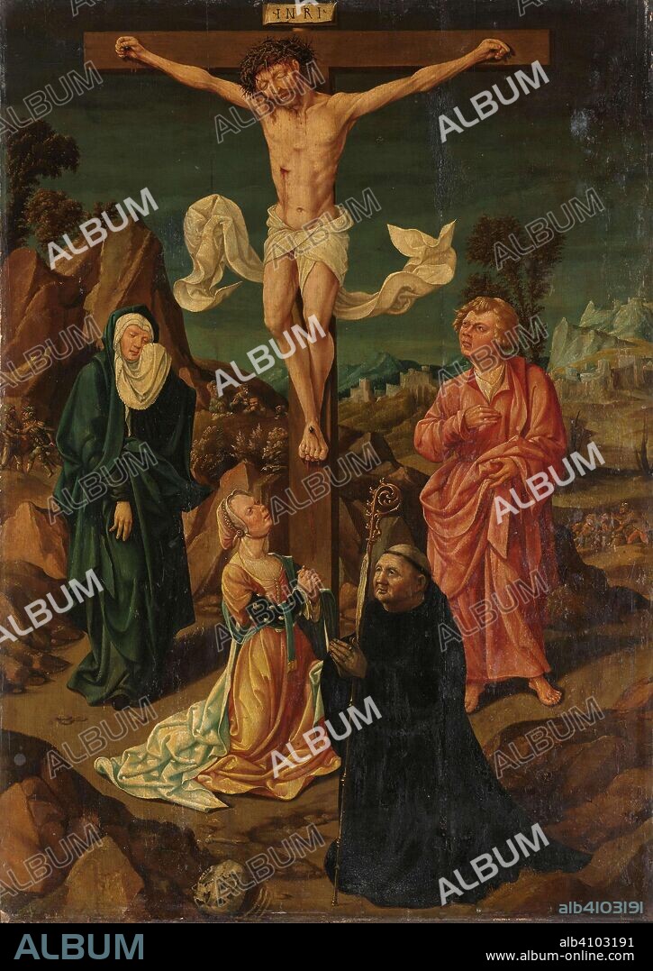 Crucifixion with the Virgin, Saint John, Mary Magdalene, a Donor. Dating: 1500 - 1530. Place: Zuid-Duitsland. Measurements: h 109 cm × w 78 cm × t 2.7 cm; d 6.8 cm.
