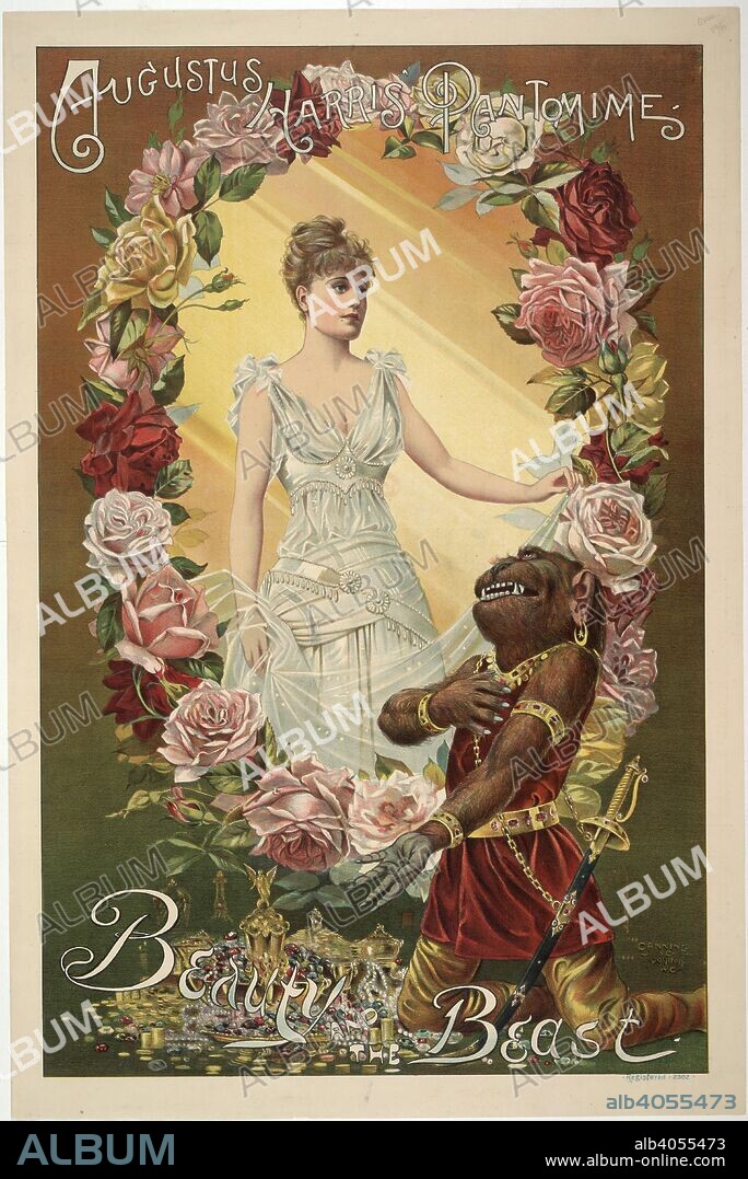 "Beauty and the Beast", Theatre Royal, Drury Lane, 1890. A poster for Augustus Harris' Pantomime, "Beauty and the Beast". . [Evanion collection]. [London] : Canning & Co. London. W.C, 1890. Source: Evan.196.