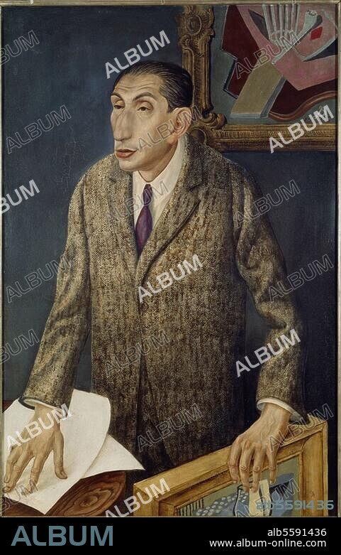Flechtheim, Alfred; Kunsthistoriker, Sammler, Kritiker; Münster 1878 - London 1937. "Bildnis des Kunsthändlers Alfred Flechtheim". Gemälde, 1926, von Otto Dix (1891-1969). Öl auf Holz, 120 × 80 cm. Berlin, SMB, Nationalgalerie.