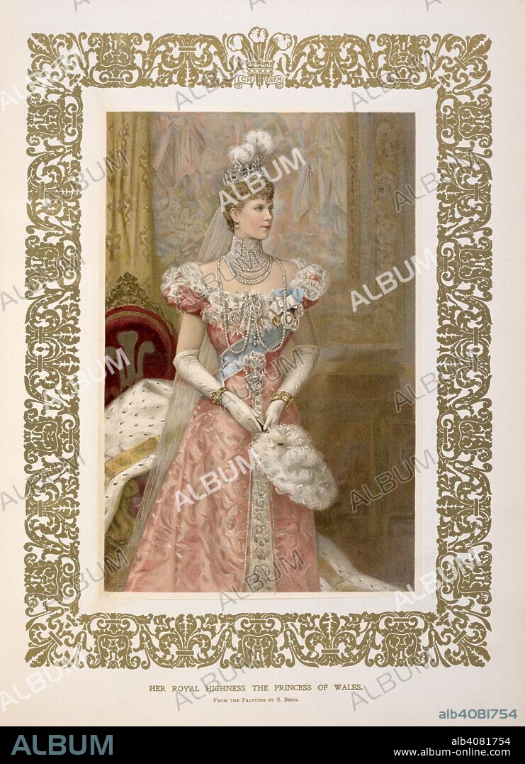 S BEGG. 'Her Royal Highness the Princess of Wales'. Mary in court dress. From the painting by S. Begg. The Illustrated London News Record of the Coronation Service and Ceremony, King Edward VII and Queen Alexandra. London : Illustrated London News and Sketch Ltd, [1902]. Source: The Illustrated London News.