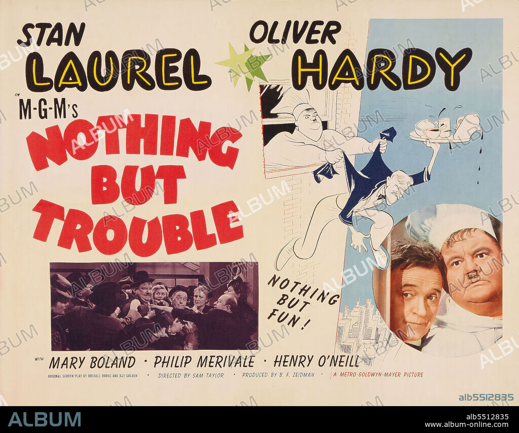 OLIVER HARDY und STAN LAUREL in DICK UND DOOF - DIE LEIBKÖCHE SEINER MAJESTÄT, 1944 (NOTHING BUT TROUBLE), unter der Regie von SAM TAYLOR. Copyright M.G.M.