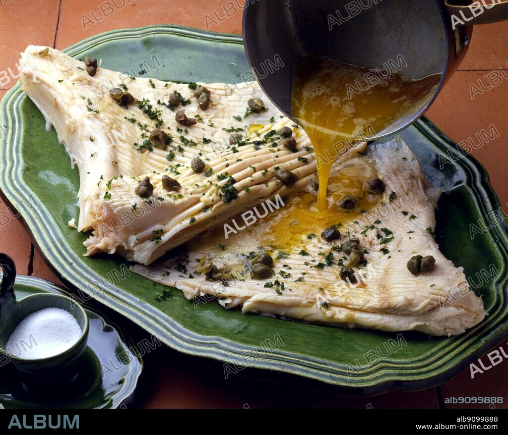 French Recipes. Raie Au Beurre Noir. Skate In Black Butter.