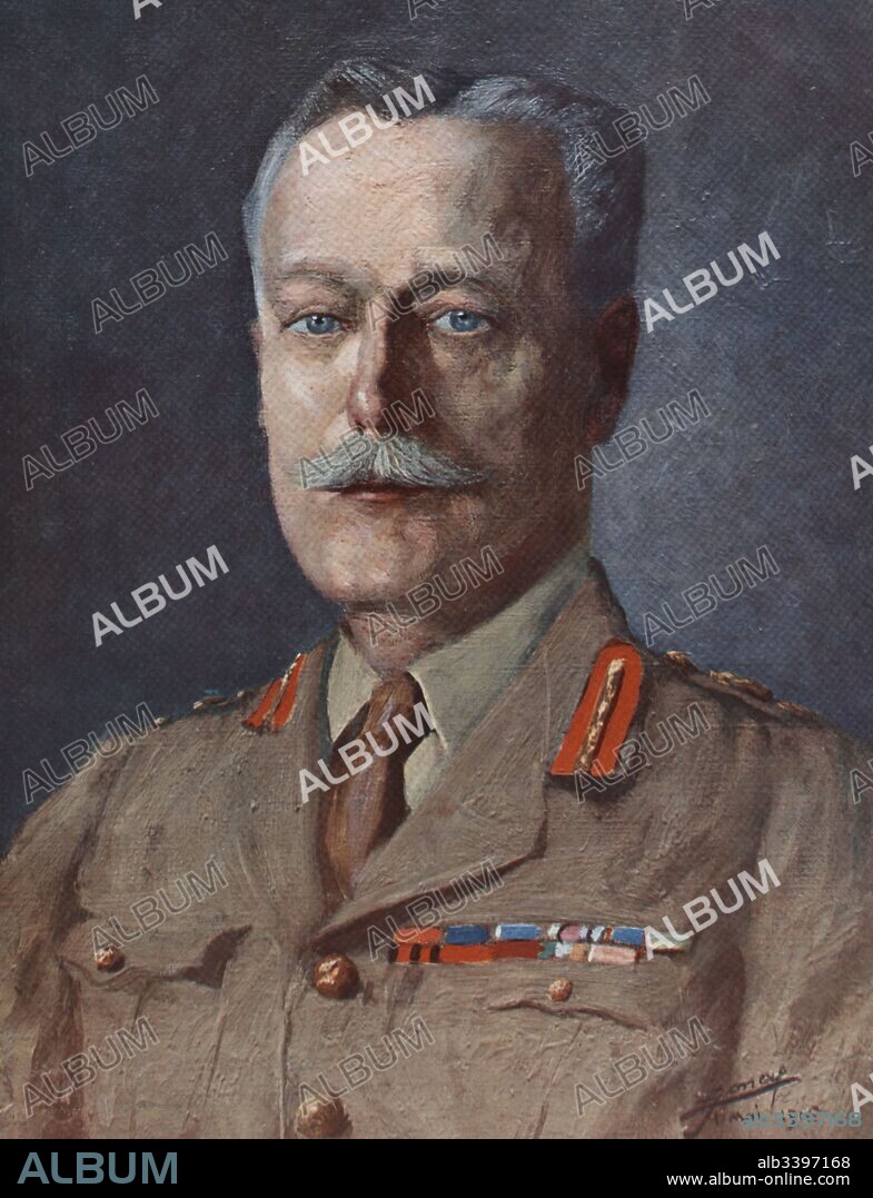 LUCIEN HECTOR JONAS. Douglas Haig (1861-1928), jefe del arma expedicionaria británica en Francia durante la Primera Guerra Mundial. Grabado de 1923.