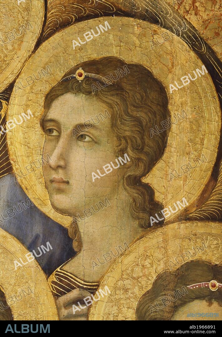 The Maesta' in the cathedral of Siena, 1308-1311, by Duccio di Buoninsegna (ca 1255 - pre-1319), tempera on wood, 212x425 cm. Detail.