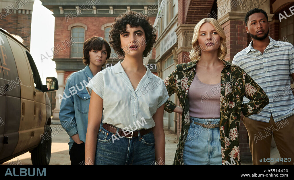 ELSIE FISHER, JACOB LATIMORE, NELL HUDSON and SARAH YARKIN in TEXAS CHAINSAW MASSACRE, 2022, directed by DAVID BLUE GARCIA. Copyright LEGENDARY PICTURES.