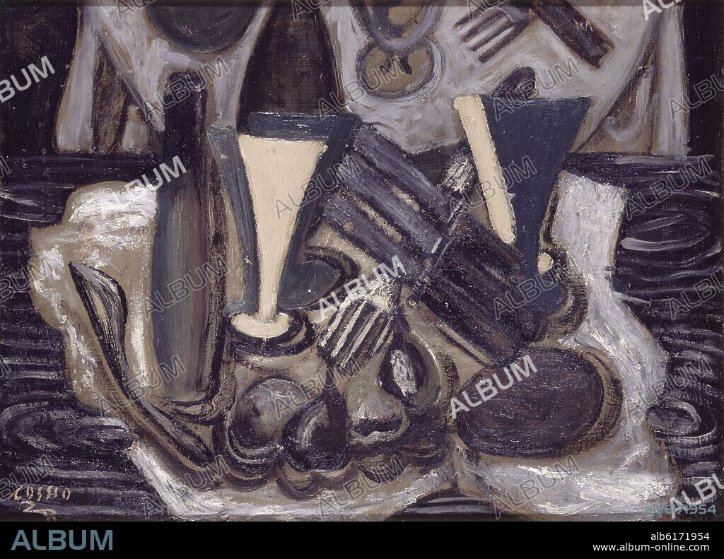 PANCHO COSSIO / FRANCISCO GUTIERREZ COSSIO. BODEGON 1928 - OLEO/LIENZO 60X80 CM.