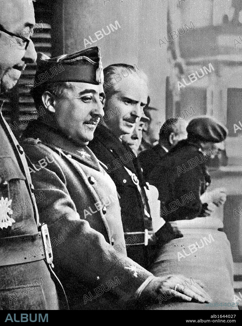 Francisco Franco (4 December 1892  - 20 November 1975), Spanish General and dictator, head of state of Spain from October 1936 (whole country from 1939 on), and de facto regent of the nominally restored Kingdom of Spain from 1947 until his death in November 1975.