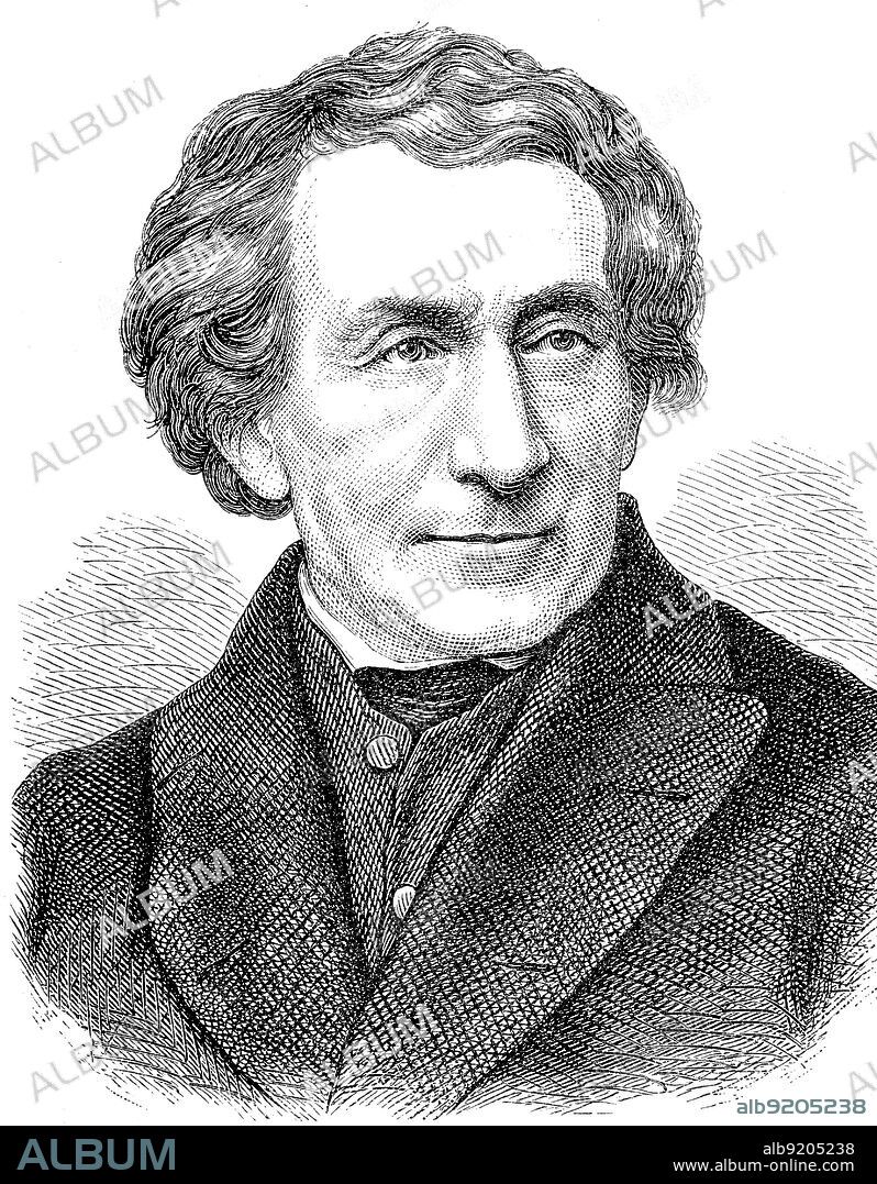 Johann Joseph Ignaz Döllinger, seit 1868 Ritter von Döllinger (28. Februar 1799 bis 10. Januar 1890), war ein deutscher katholischer Theologe und Kirchenhistoriker sowie einer der geistigen Väter der altkatholischen Kirche / Johann Joseph Ignaz Döllinger, Knight von Döllinger since 1868 (February 28, 1799 - January 10, 1890), was a German Catholic theologian and church historian, as well as one of the spiritual fathers of the Old Catholic Church, Historisch, historical, digital improved reproduction of an original from the 19th century / digital restaurierte Reproduktion einer Originalvorlage aus dem 19. Jahrhundert, genaues Originaldatum nicht bekannt,.