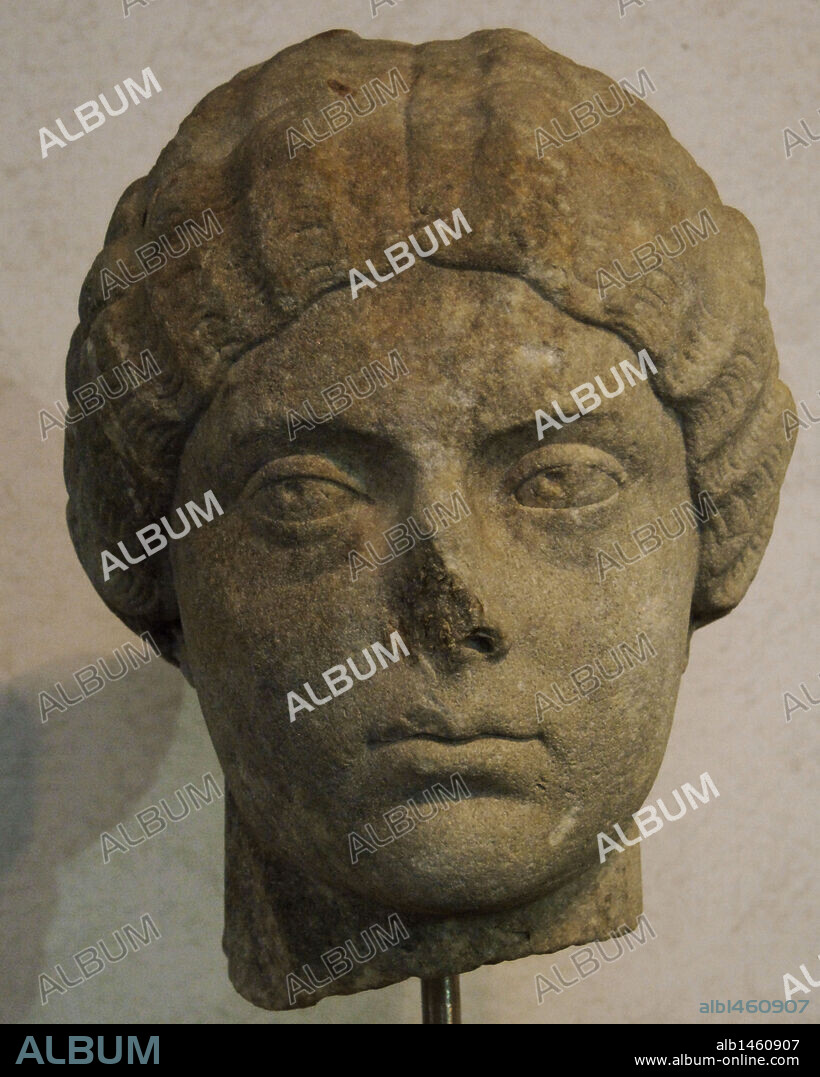 Faustina the Younger (125-175). Daughter of Roman emperor Antoninus Pius. Bust. 175 AD. Found in Villa Altieri. Roman National Museum. Palazzo Massimo. Rome. Italy.