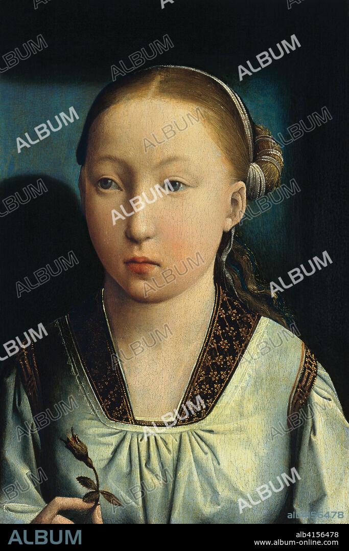Juan de Flandes (Documentado en 1496 - Palencia, 1519). Retrato de una infanta. Catalina de Aragón (?) (hacia 1496). Óleo sobre tabla. 31,5 x 21,7cm.