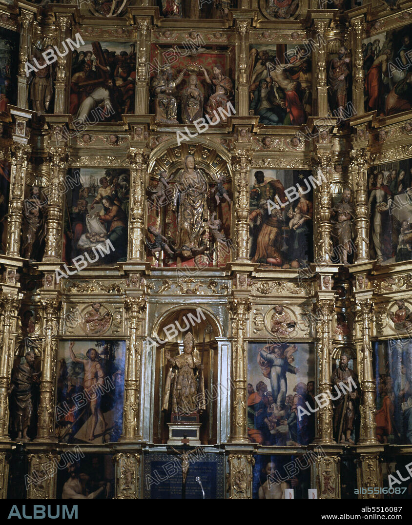 LUIS DE MORALES. MORALES , LUIS. PINTOR ESPAÑOL . BADAJOZ 1510 - 1576. RETABLO MAYOR DE LA IGLESIA DE LA ASUNCION EN. ARROYO DE LA LUZ . CACERES.