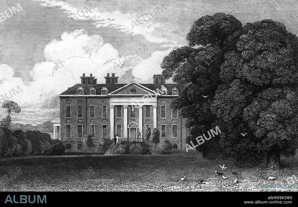 Harsley Lodge in Hampshire from Jones's Views of the Seats of Noblemen and Gentlemen in England, Wales, Scotland and Ireland, 1829. (plate earlier date by J P Neale). ©TopFoto.