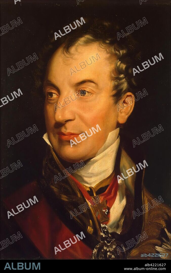 LAWRENCE, SIR THOMAS (AFTER). 'Portrait of Prince Klemens Wenzel Lothar von Metternich (1773-1859)'. Great Britain, Between 1814 and 1819. Dimensions: 51x35 cm.