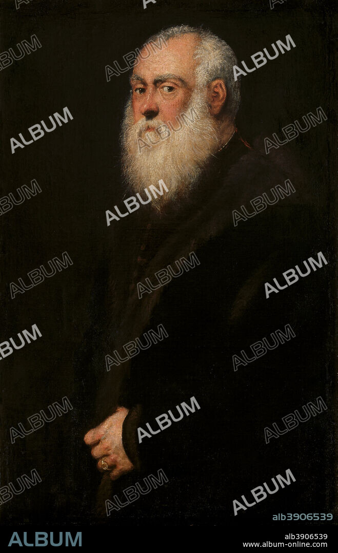 TINTORETTO. Portrait of a White-Bearded Man. Date/Period: Ca. 1570. Painting. Oil on canvas. Height: 924 mm (36.37 in); Width: 595 mm (23.42 in).