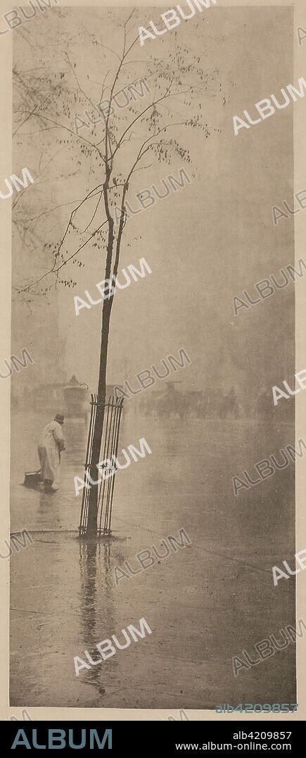 Spring Showers. Alfred Stieglitz; American, 1864-1946. Date: 1900-1901. Dimensions: 30.8 x 12.6 cm (image); 35 x 17 cm (paper); 47.3 x 32.4 cm (mount). Photogravure. Origin: United States.