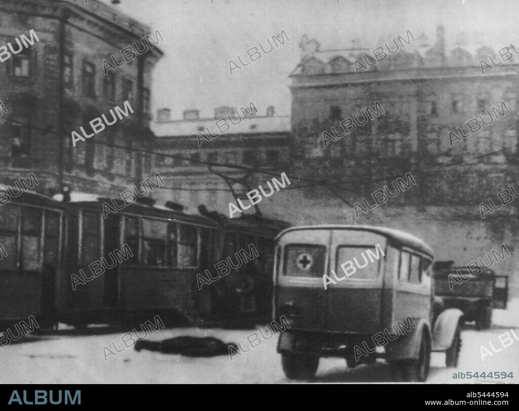 Photo-Document Of The Atrocities Of German-Finnish Barbarians In Leningrad. Article by Nikolai Tikhonov--"The blood of Leningrades must be avenged!". March 13, 1944. (Photo by SIB Photo Service).