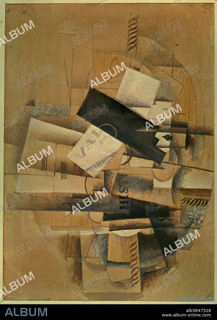 GEORGES BRAQUE. La table du musicien-The musician's table, 1913. Canvas.
