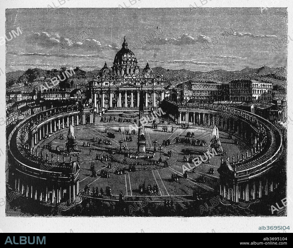 History of Ancient Rome. St. Peter's Square is a massive plaza located directly in front of St. Peter's Basilica in the Vatican City, the papal enclave surrounded by Rome, directly west of the neighbourhood or rione of Borgo.