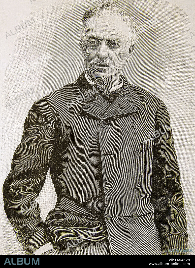 Jose Abascal Carredano, Jose (1829-1890). Spanish politician and philanthropist.  Engraving.
