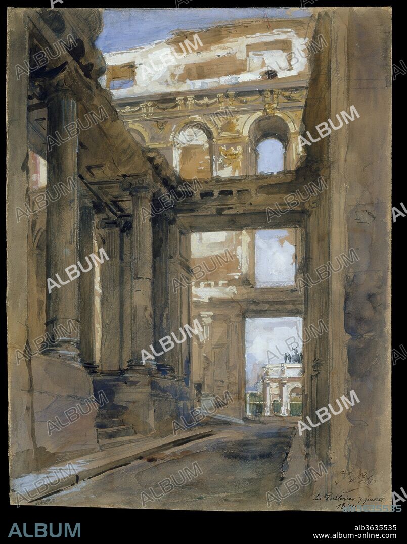 Ruins of the Tuileries Palace. Artist: Isidore Pils (French, Paris 1813/15-1875 Douarnenez). Dimensions: 19 9/16 x 14 15/16 in. (49.8 x 38.0 cm). Date: 19th century.