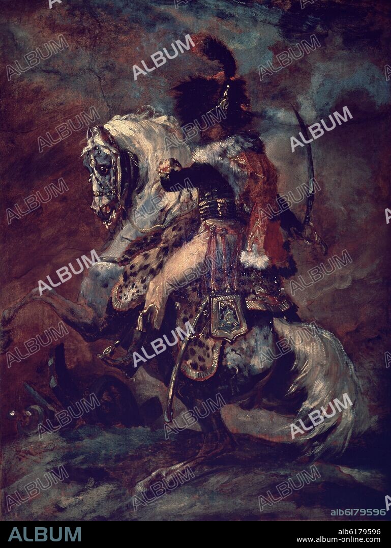 THEODORE GERICAULT (1791-1824). BOCETO PARA EL OFICIAL DE CAZADORES - 1812 - 52,5x40 - O/P - ROMANTICISMO FRANCES.