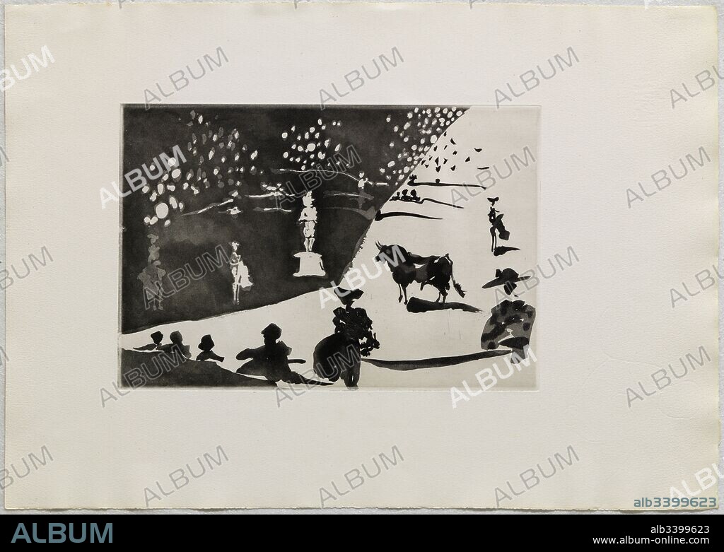 Pablo Picasso / 'The feat of Don Tancredo', 1957, Sugar lift aquatint on copper plate, printed on paperl, 19,9 x 29,5 cm, MPB 112.771.