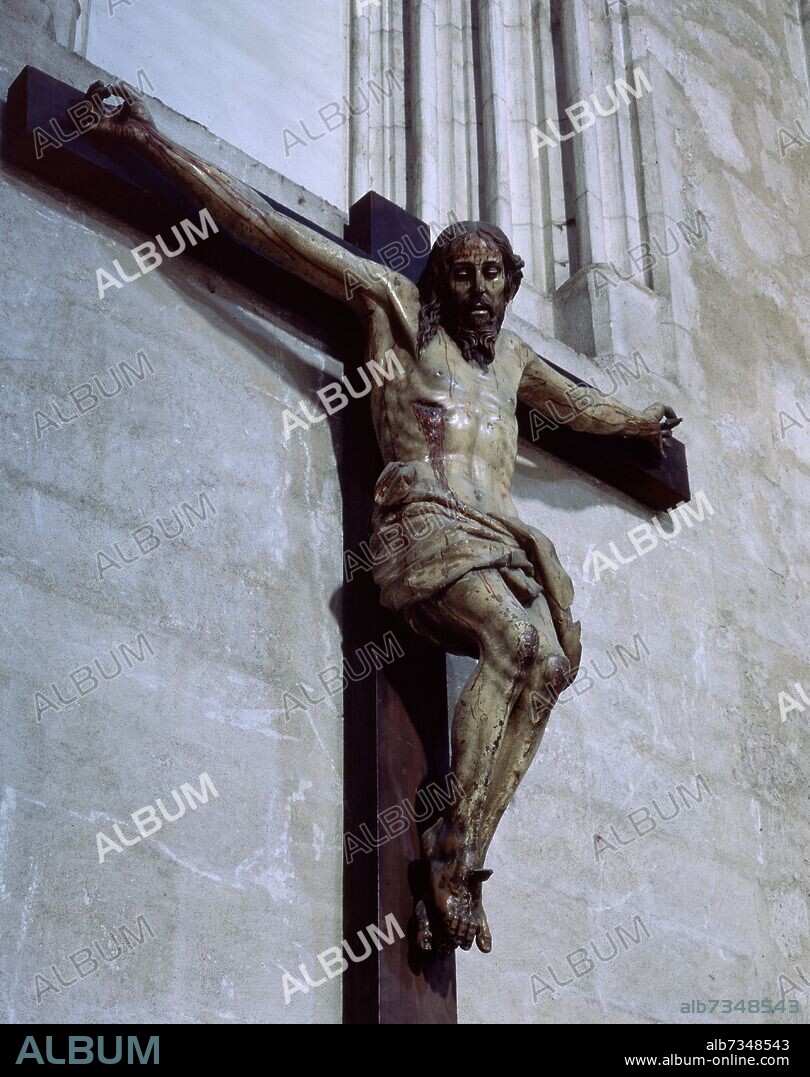 PEDRO DE LA CUADRA. CRISTO CRUCIFICADO EN LA CABECERA DE LA IGLESIA - SIGLO XVII - BARROCO ESPAÑOL.